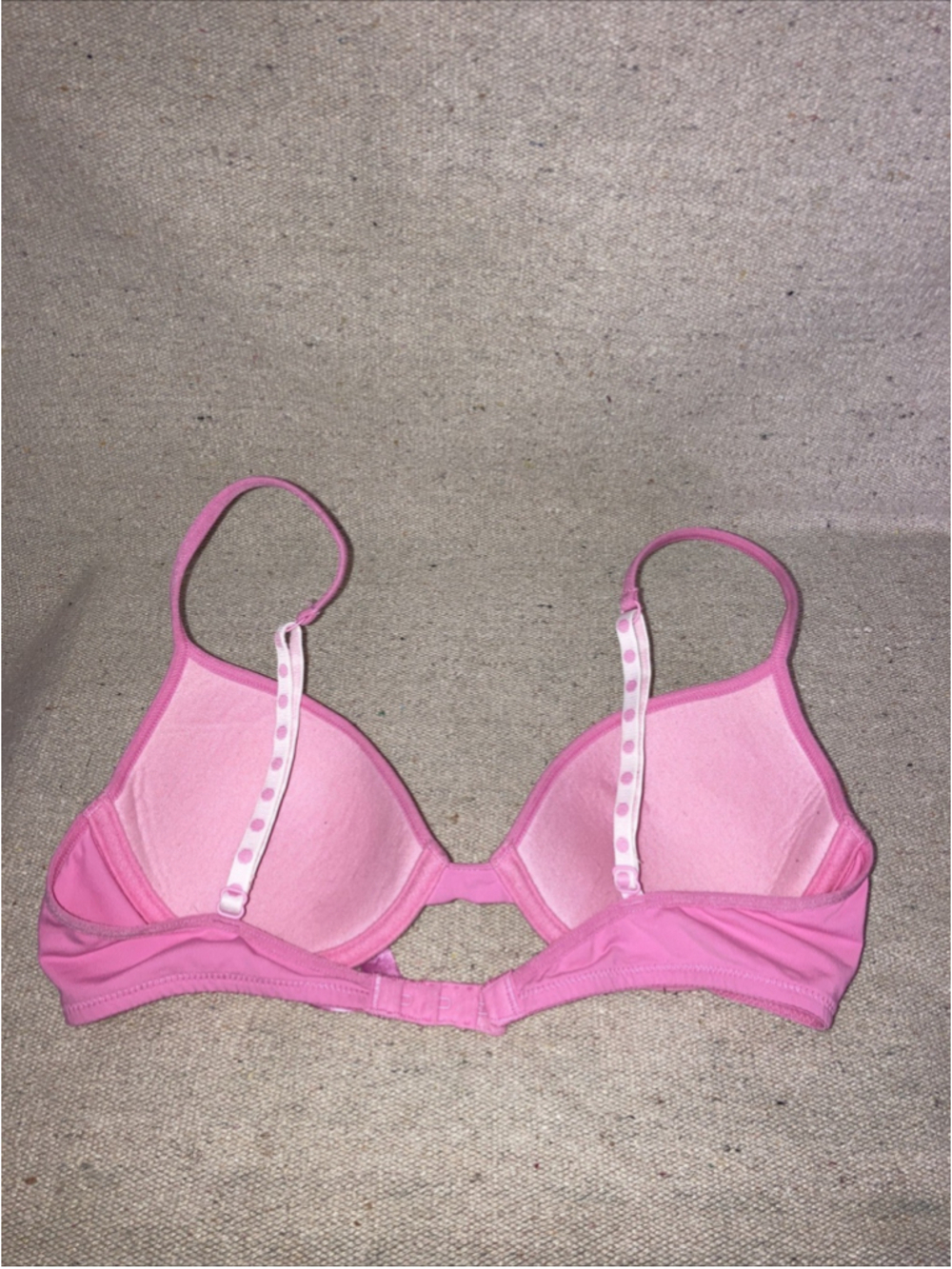 Rare Dotted Dots Vintage PINK Victoria’s Secret Pink White Straps Bra 34B  
New